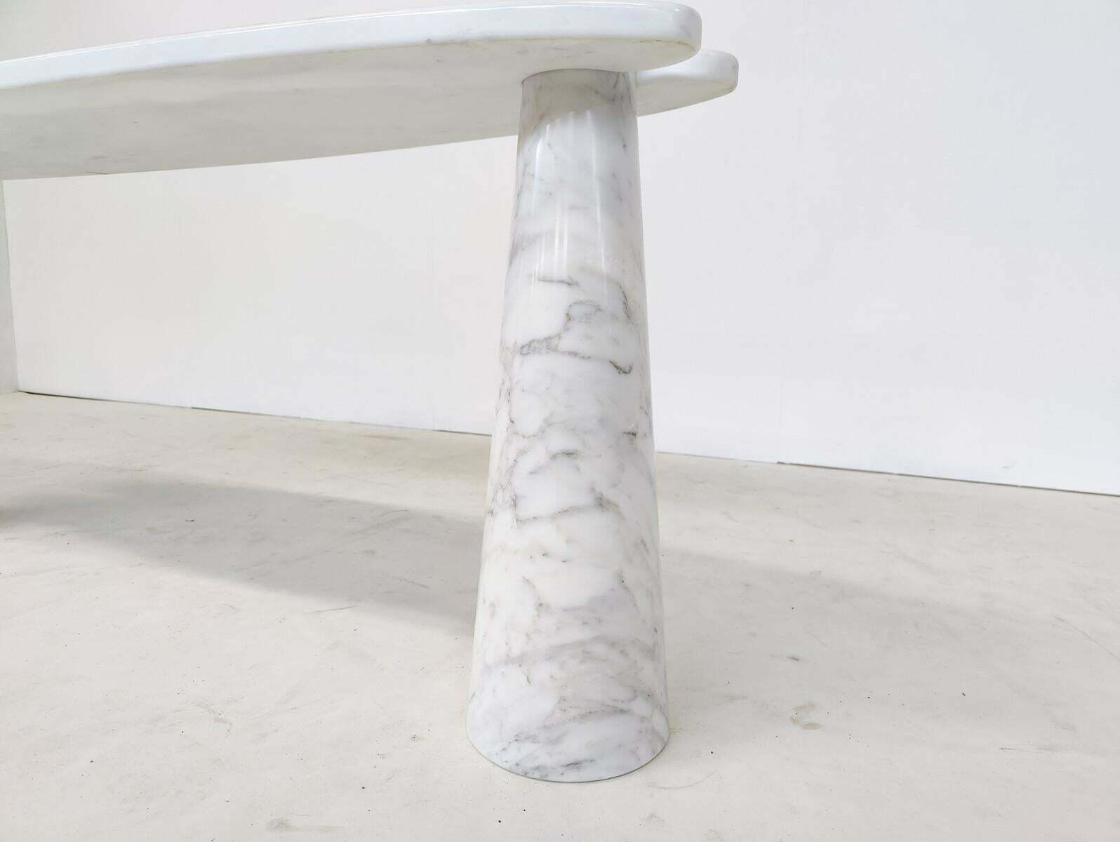 Mid Century Eros Console By Angelo Mangiarotti For Skipper, White Marble, 1980s photo vinterior