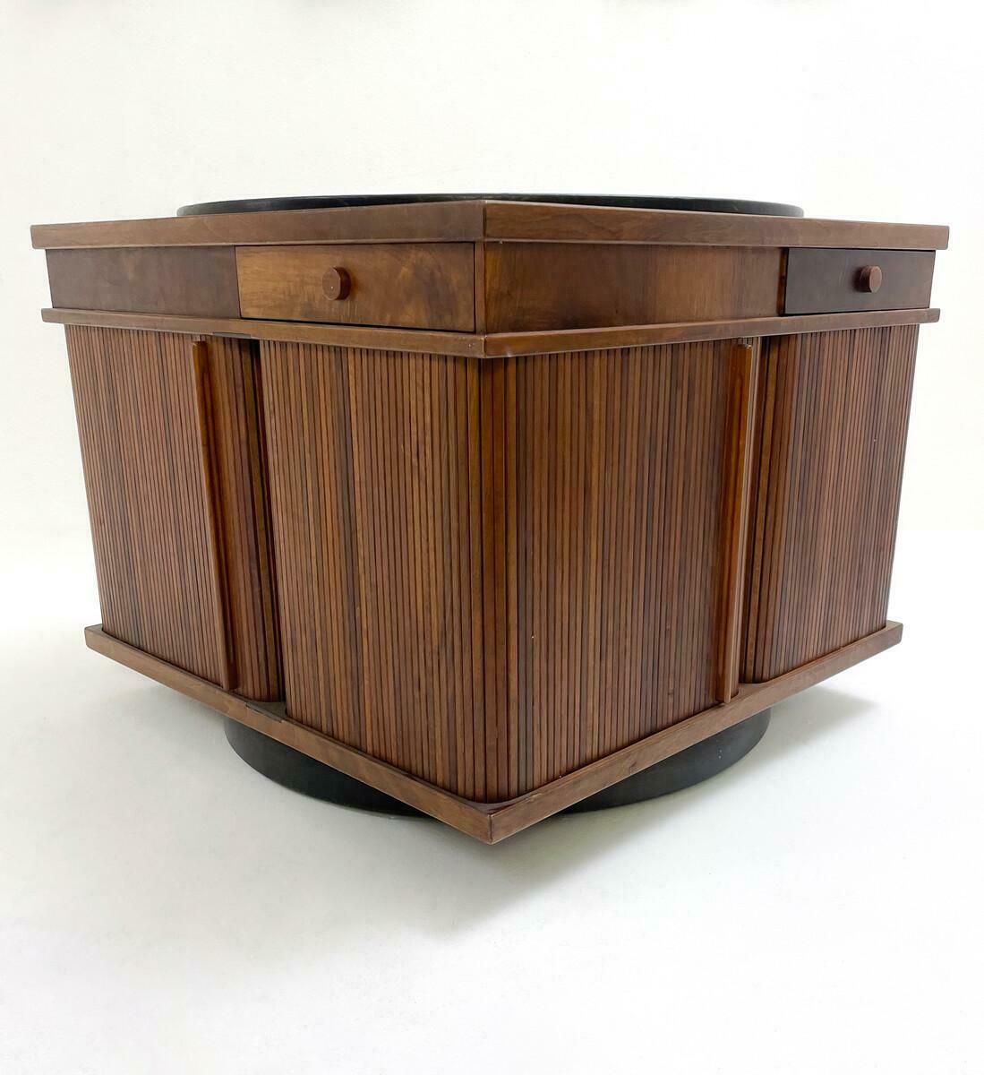 Mid Century Italian Swivel Coffee Table By Gianfranco Frattini, Italy, 1960s photo Furniture