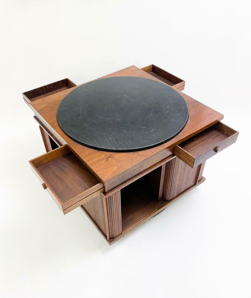 Mid Century Italian Swivel Coffee Table By Gianfranco Frattini, Italy, 1960s photo vintage