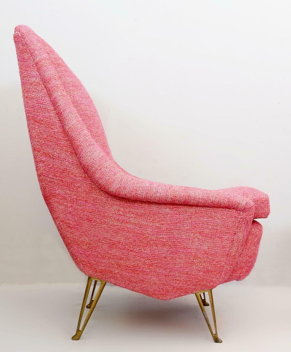 Pair Of Italian Armchairs With High Backs, New Upholstery photo buy
