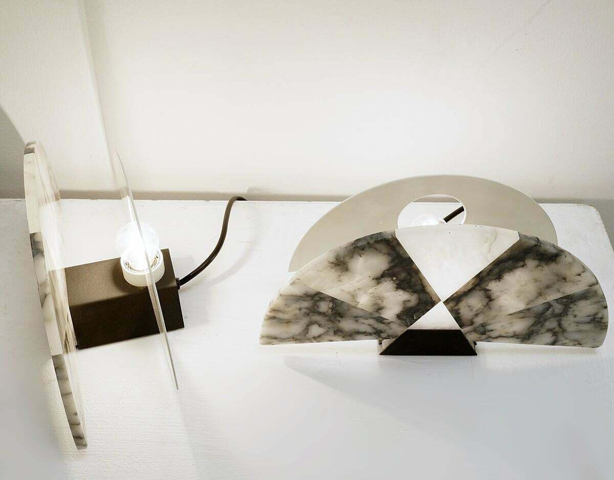 Pair Of Mid Century Modern "Ventiglio" Table Lamps By Angelo Mangiarotti photo for sale