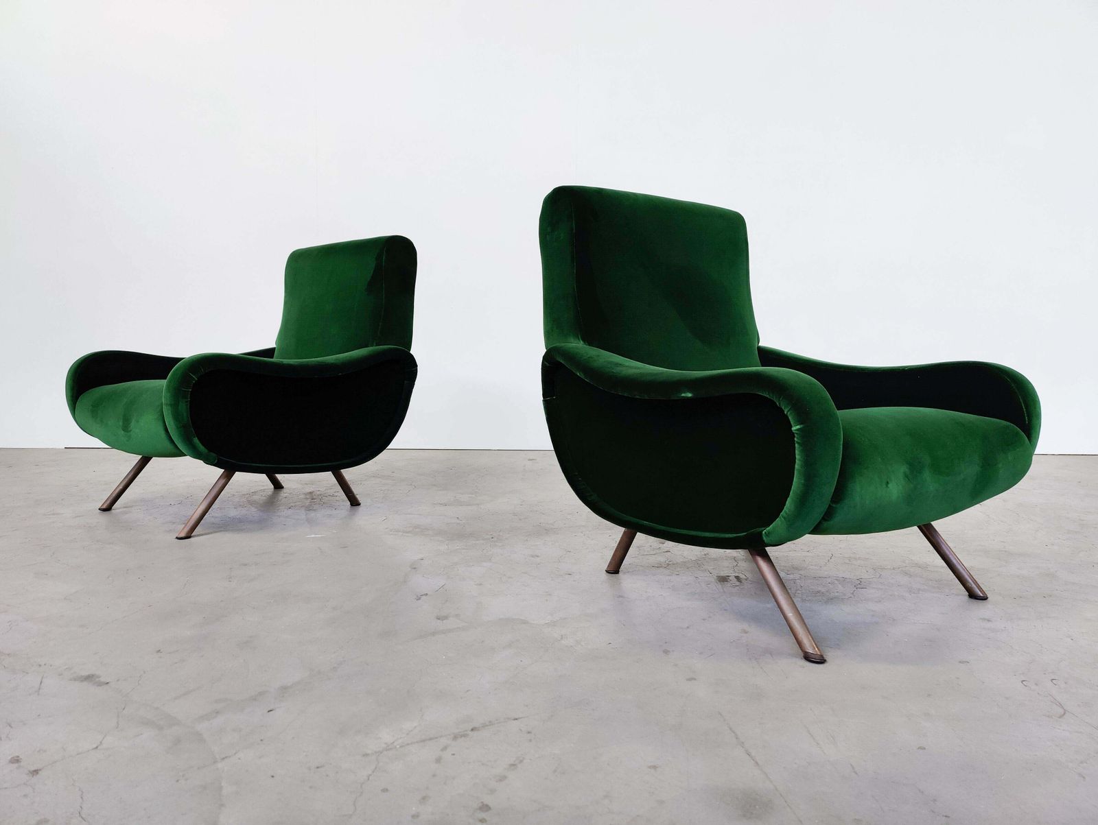 Mid Century Modern Pair Of Zanuso Armchairs For Arflex, Model Lady, 1950s photo for sale