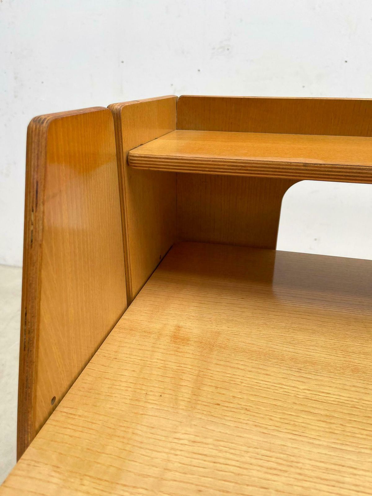 Furniture Mid Century Modern Wood Foldable 6m Desk And Chair, Italy, 1960s photo