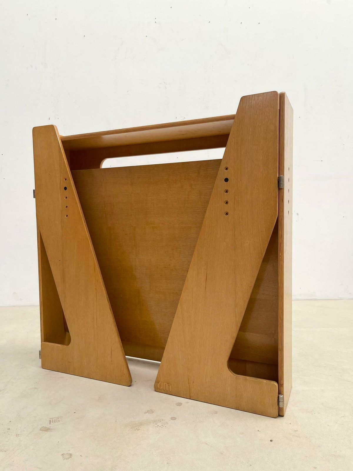 photo vinterior Mid Century Modern Wood Foldable 6m Desk And Chair, Italy, 1960s