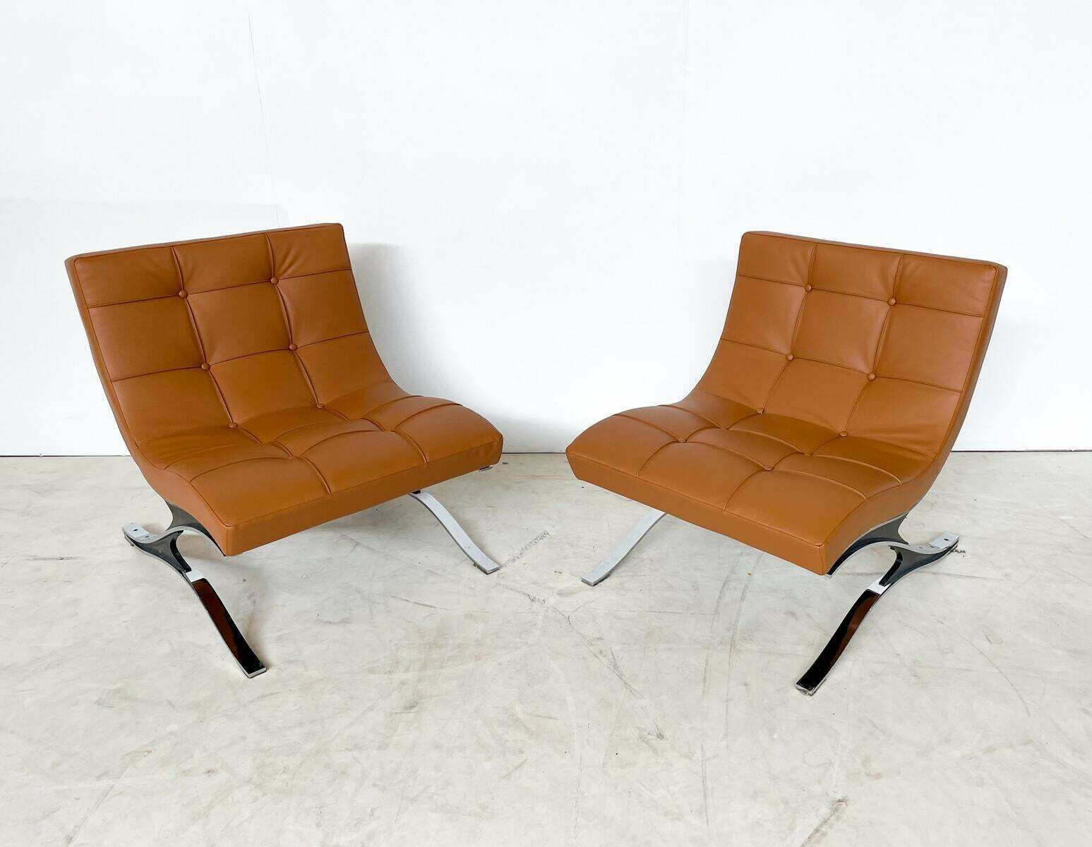 Mid Century Modern Brown Leather Armchair, Italy, 1970s photo for sale
