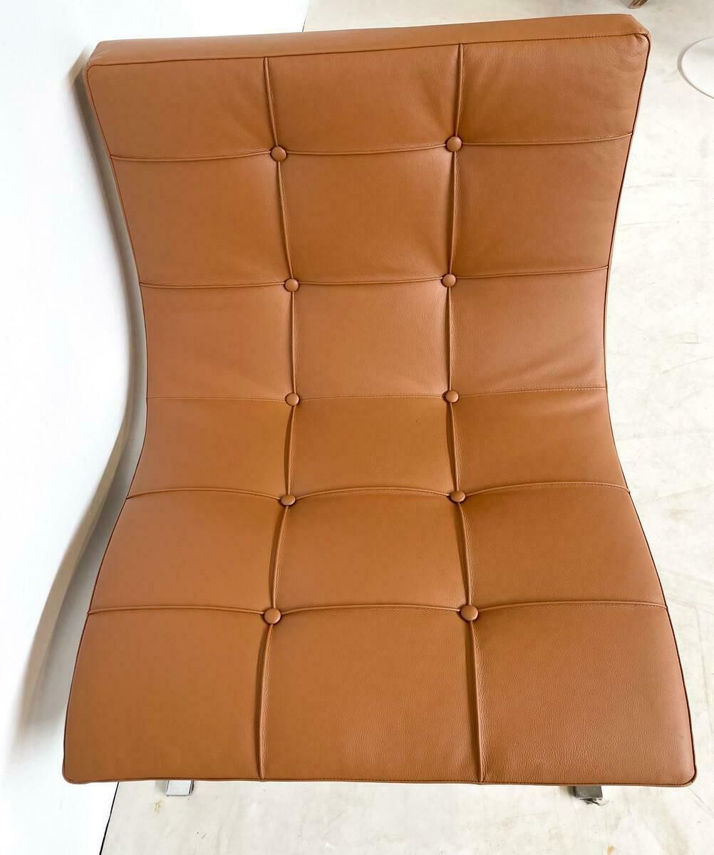Mid Century Modern Brown Leather Armchair, Italy, 1970s photo buy