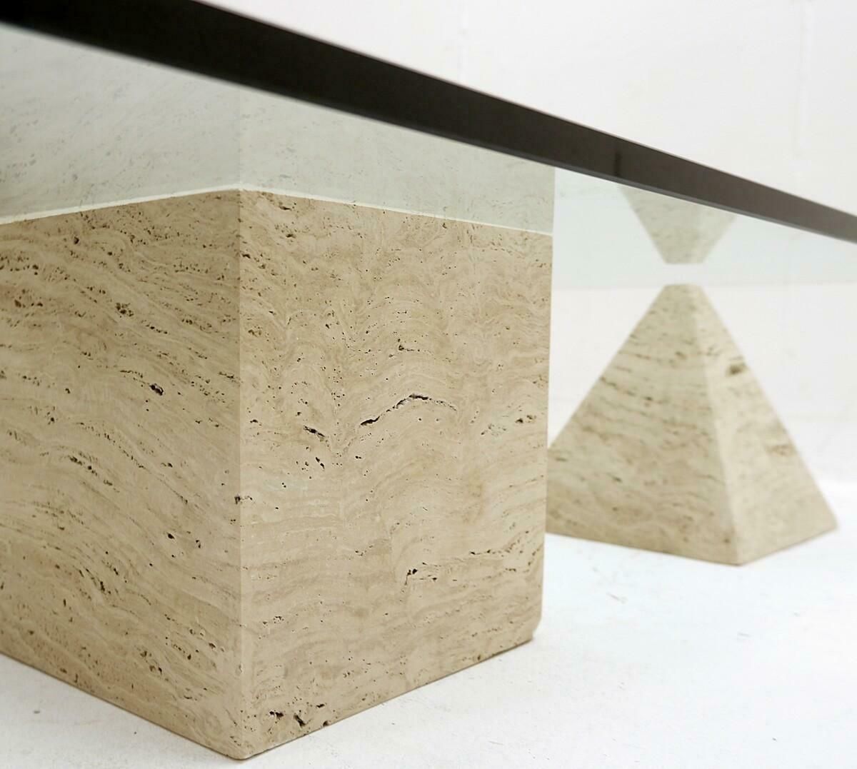 Mid Century "Metaphora" Coffee Table By Massimo Et Lella Vignelli, Travertine photo for sale