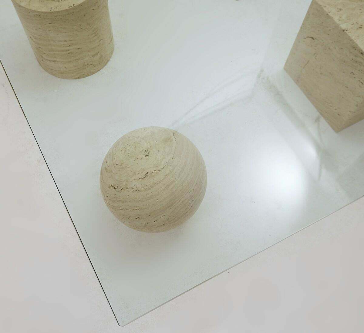 Mid Century "Metaphora" Coffee Table By Massimo Et Lella Vignelli, Travertine photo Furniture