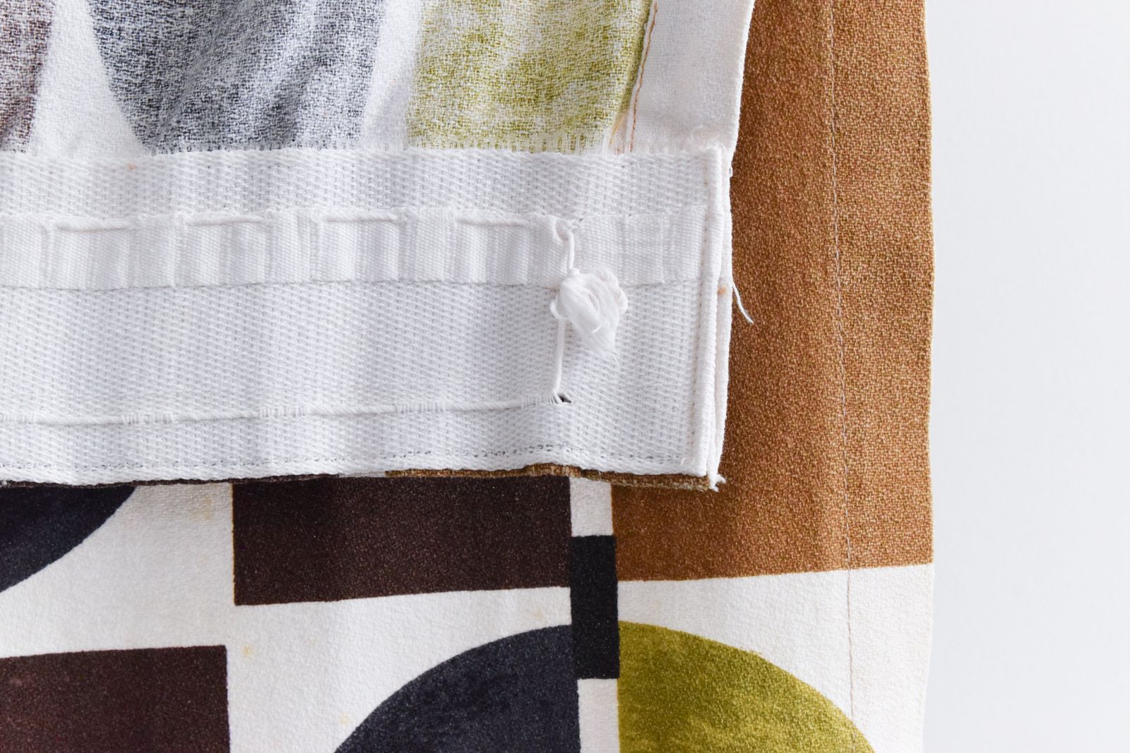 Vintage Single 1950s Geometric Screen Printed Curtain 'Diablo' By Tootal photo vintage