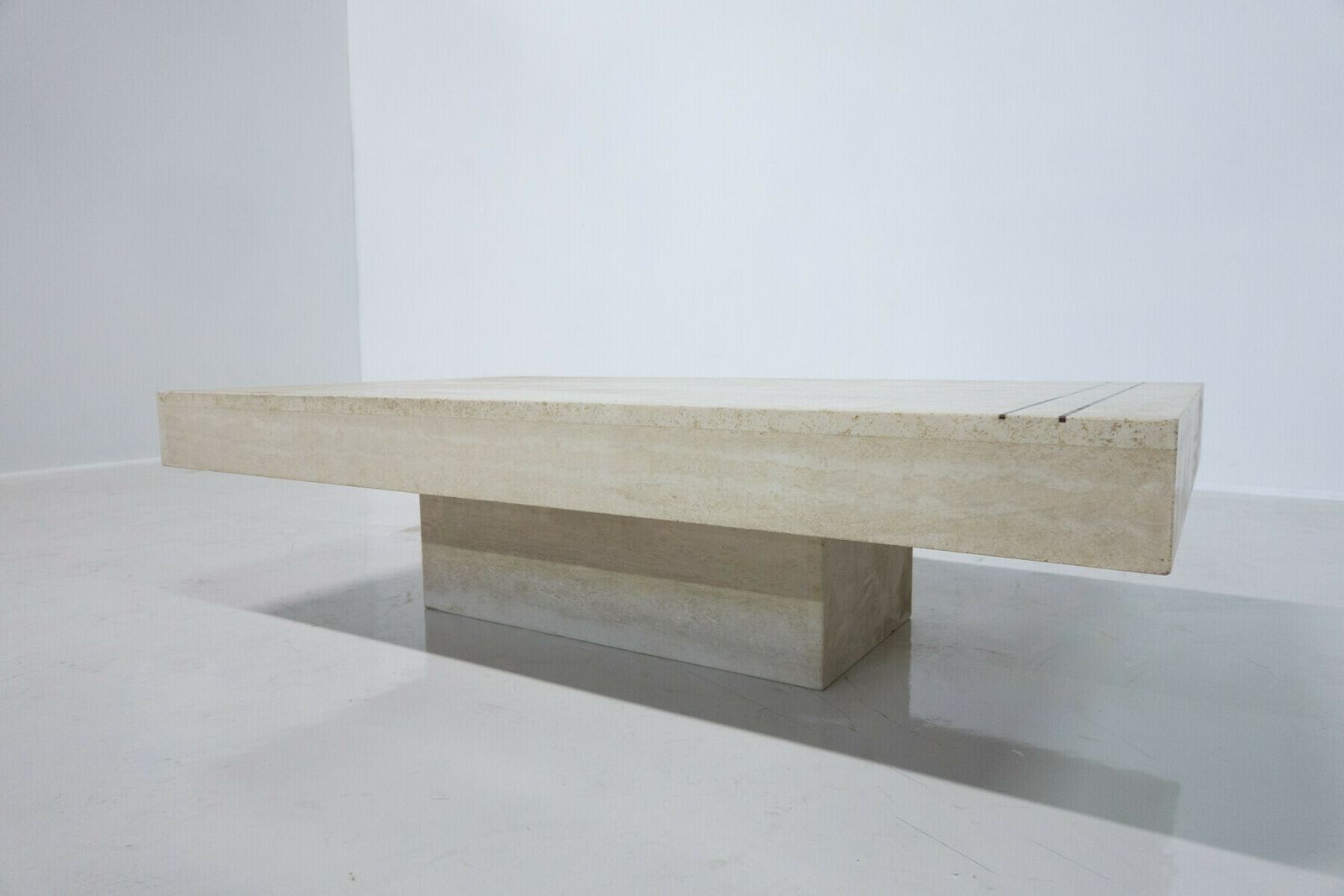 Mid Century Modern Italian Travertine Coffee Table, 1970s photo furniture