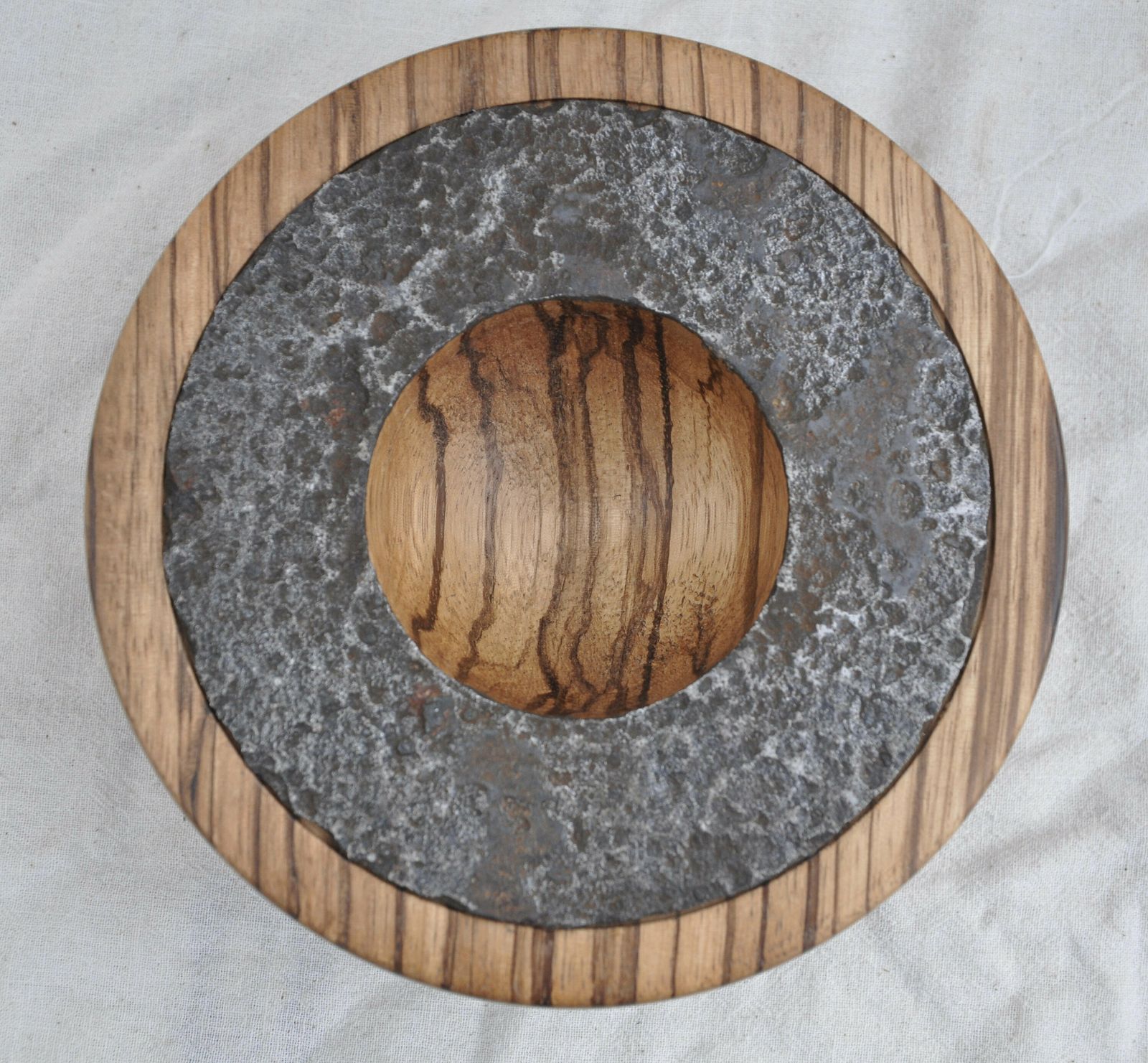 Bowl Made From An Airspeed Horsa Relic Mounted In Zebrano Wood photo 76.0
