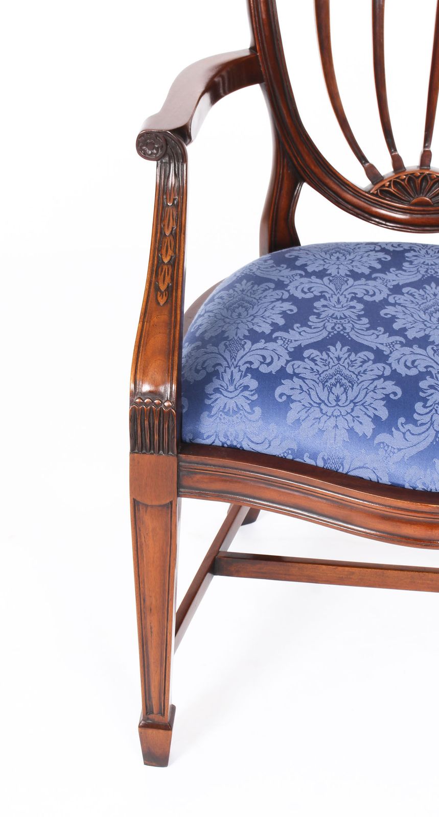 Set 12 English Hepplewhite Revival Dining Chairs 20th Century photo vintage