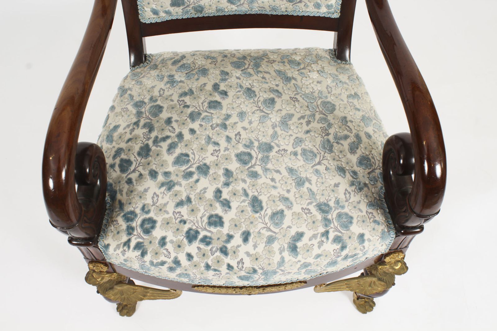 Antique Pair Ormolu Mounted Armchairs Empire Revival C1870 19th C photo vintage