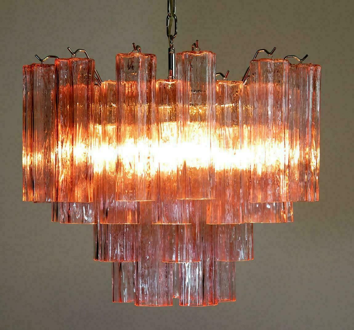 Pair Of 36 Tronchi Chandelier Style Toni Zuccheri For Venini, Murano, 1980 photo vintage