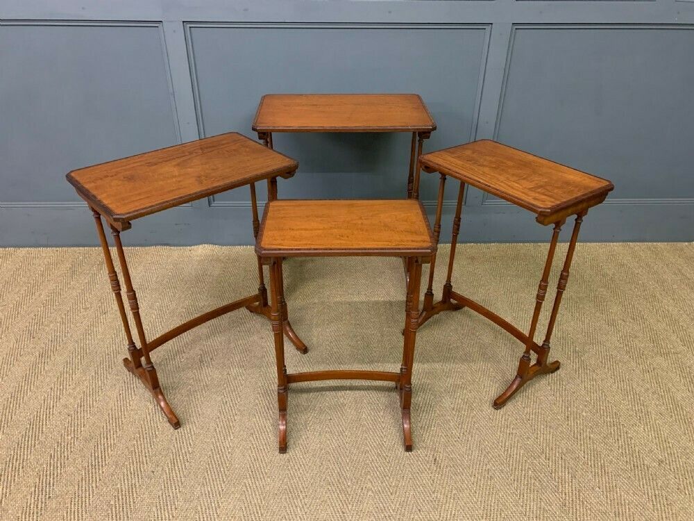 photo vinterior Inlaid Satinwood Nest Of 4 Tables