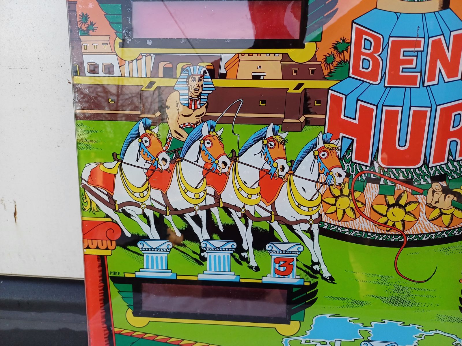 Pinball Fronton Window “Ben Hur” photo for sale