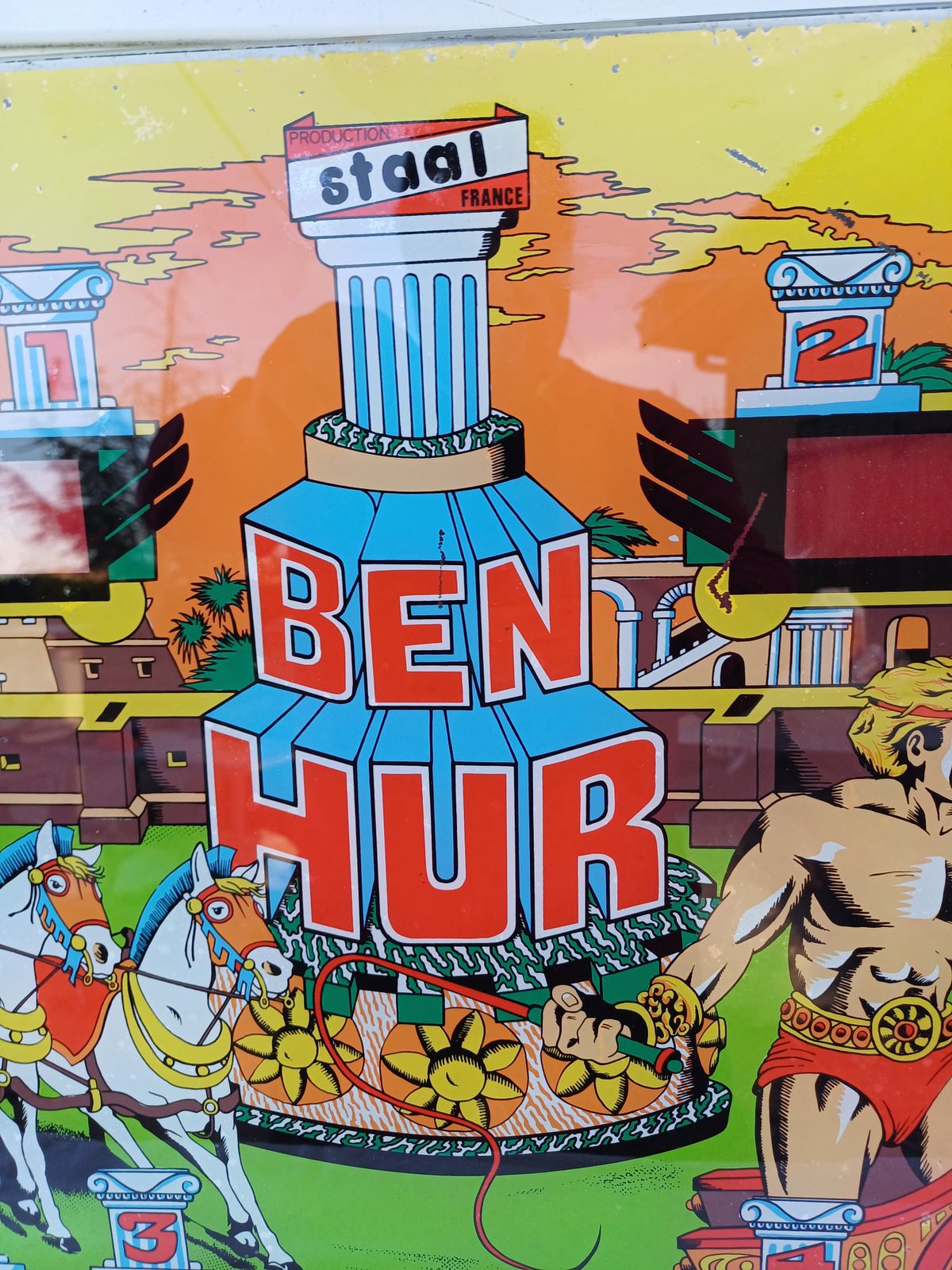 Pinball Fronton Window “Ben Hur” photo vintage