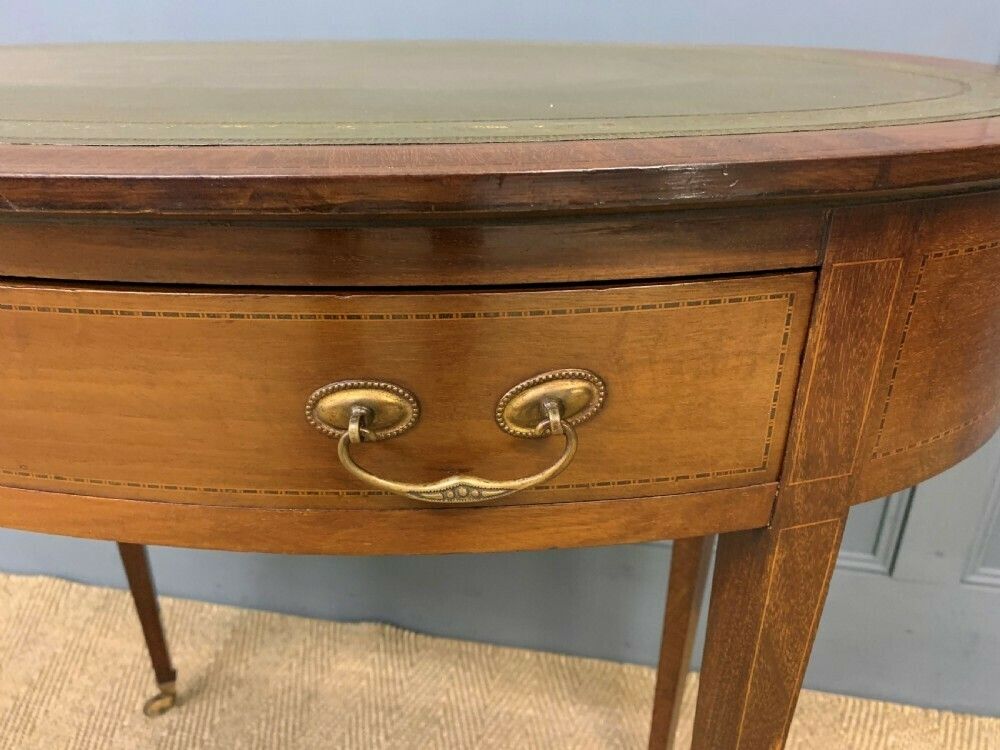 Edwardian Oval Inlaid Mahogany Writing Table photo buy