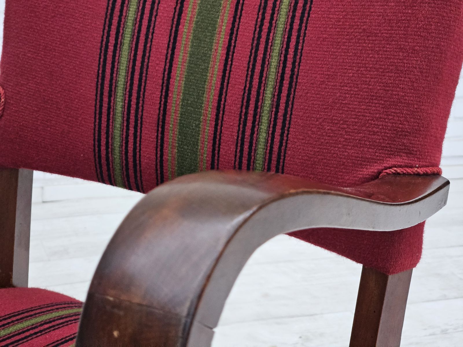 photo vintage 1950s, Pair Of Danish Armchairs, Riginal Very Good Condition, Ash Wood.