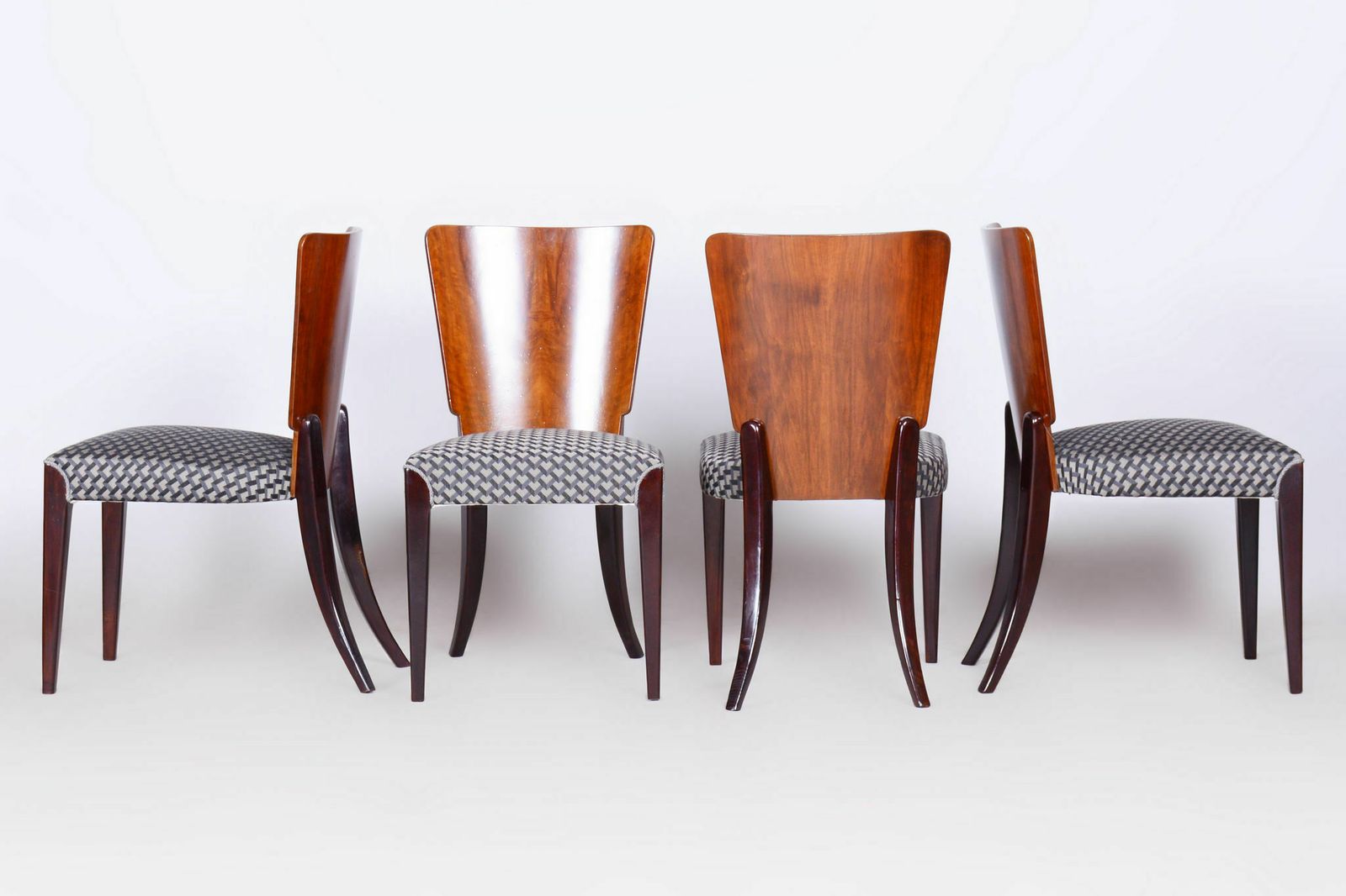 Set Of Four Restored Artdeco Chairs, Halabala, Up Zavody, Beech, Czechia, 1930s photo furniture