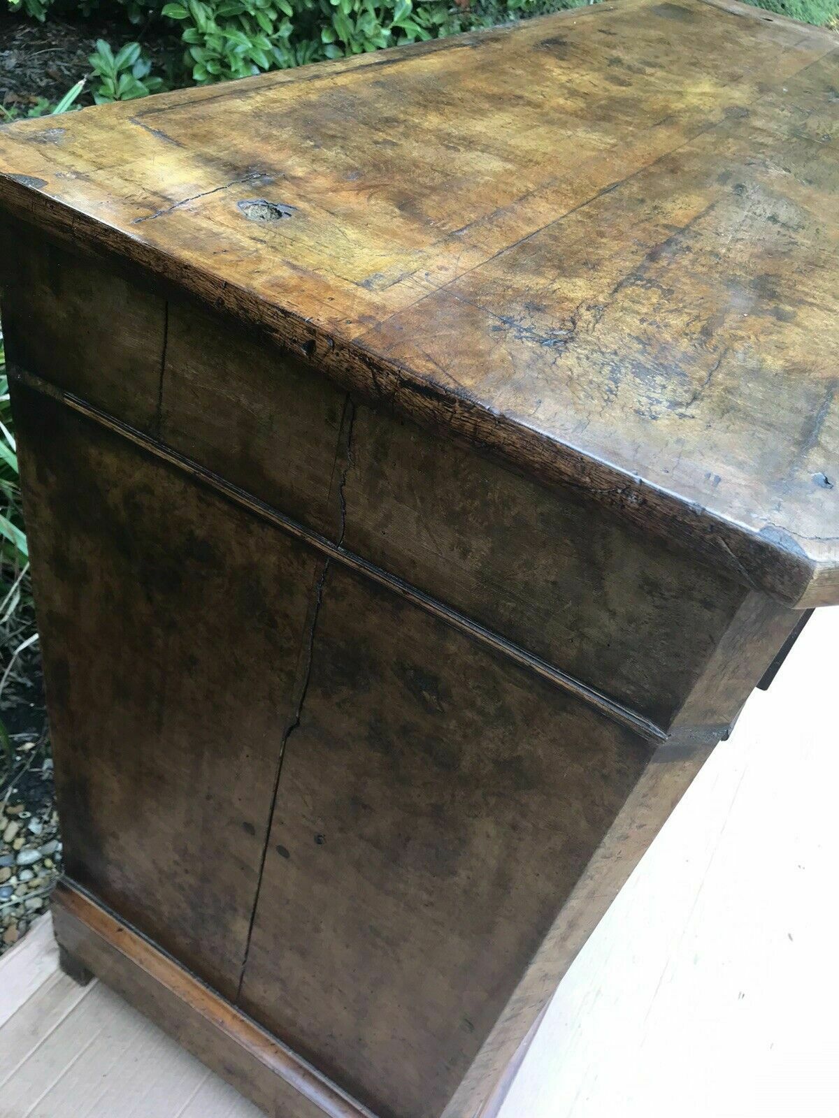 photo vinterior Antique Victorian Burle Walnut Veneer Chiffonier Dresser Server Buffet Sideboard
