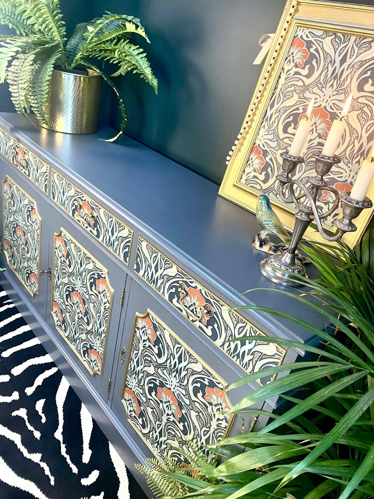 Upcycled Vintage Sideboard, Tv Unit , William Morris Print , Living Room, Dining Room Storage. photo buy