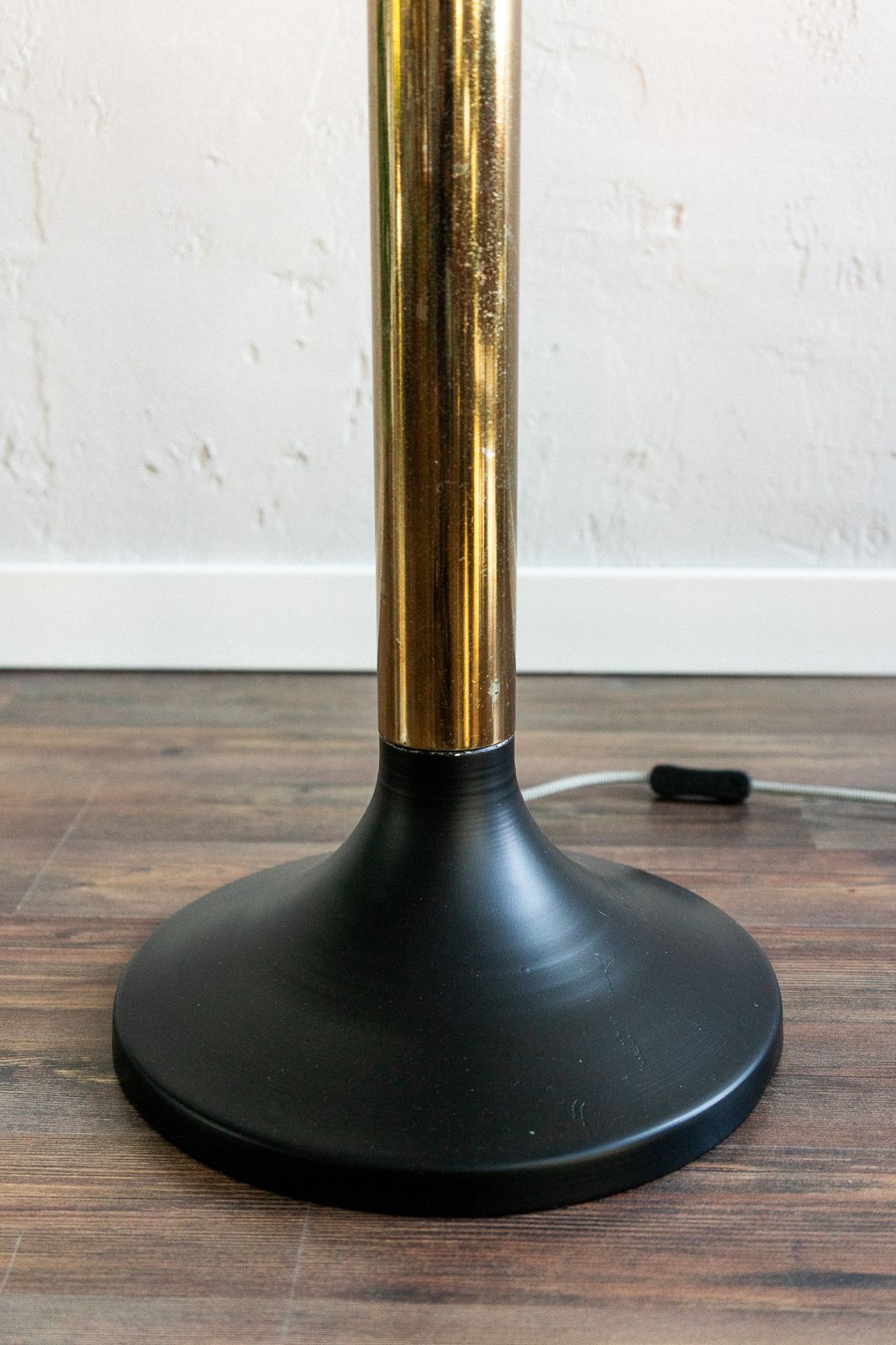 Vintage Glass Metal Floor Lamp, 80s photo furniture