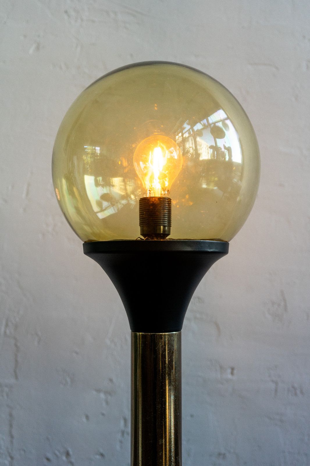 Lighting Vintage Glass Metal Floor Lamp, 80s photo
