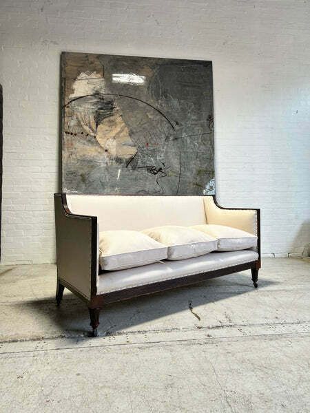 19thc Antique Country House Sofa   Fully Restored In Hand Dyed A Tiffany Leather photo buy