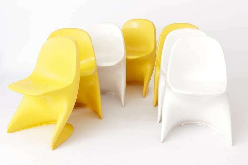 7 kinderstoelen Cassalino van Alexander Begge, jaren 1970, voor fabrikant Casala, Duitsland photo vintage