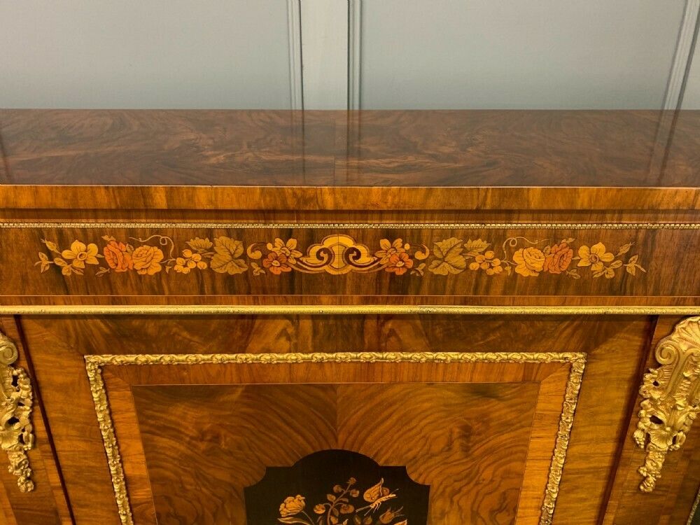 Victorian Burr Walnut Marquetry Credenza photo buy