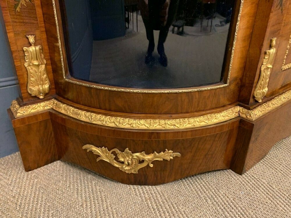 Victorian Burr Walnut Marquetry Credenza photo vintage