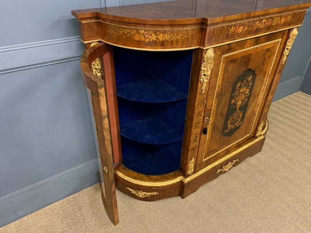 photo buy Victorian Burr Walnut Marquetry Credenza