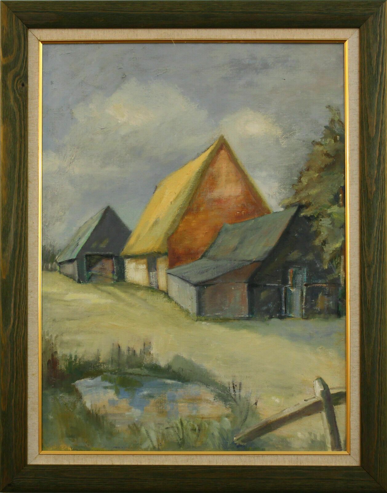 Oil On Board By Audrey Sneddon Titled  Lime Kiln Farm  Wangford  Suffolk