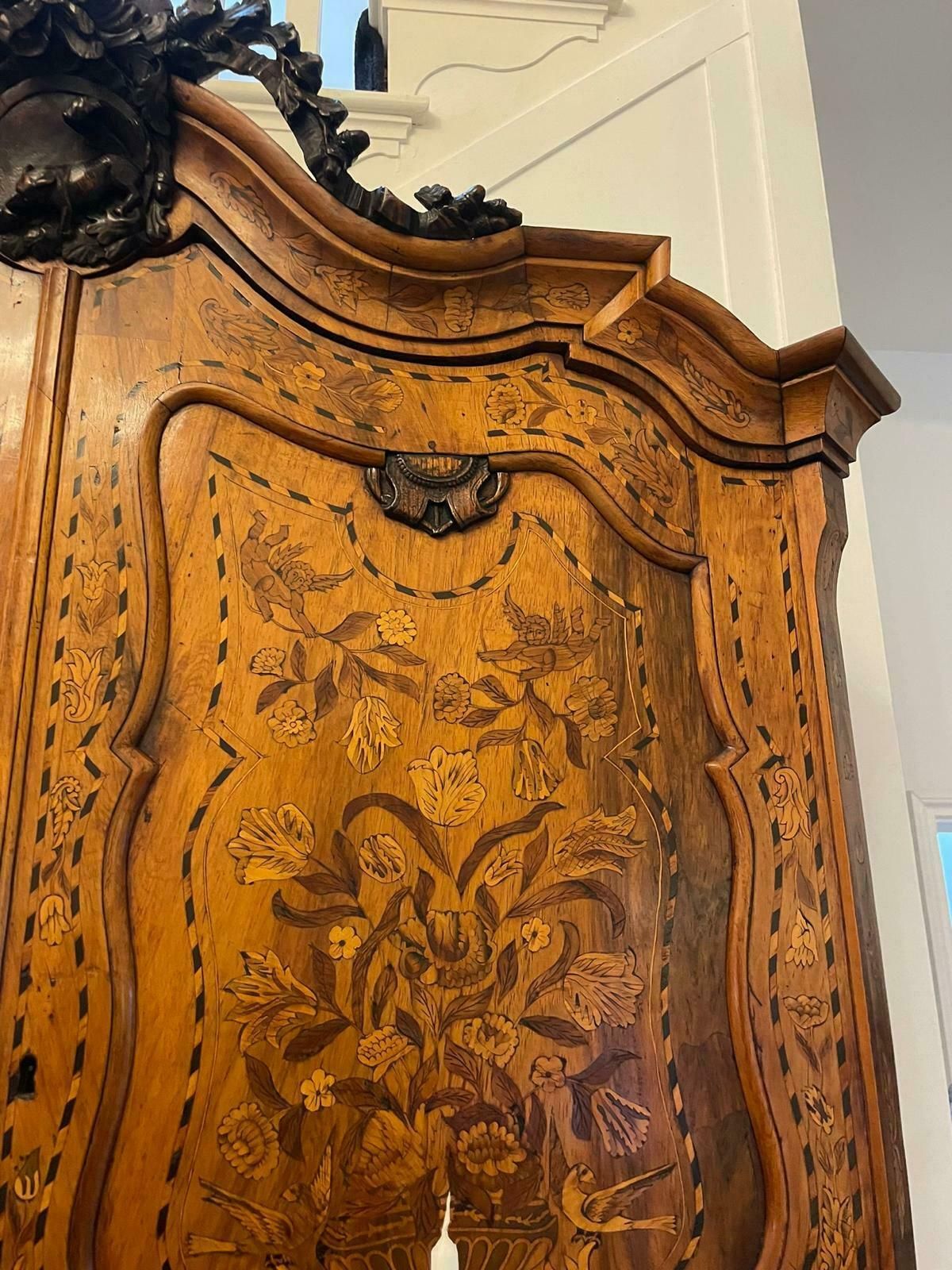 Outstanding Quality 18th Century Antique Dutch Marquetry Inlaid Burr Walnut Bureau Bookcase photo buy