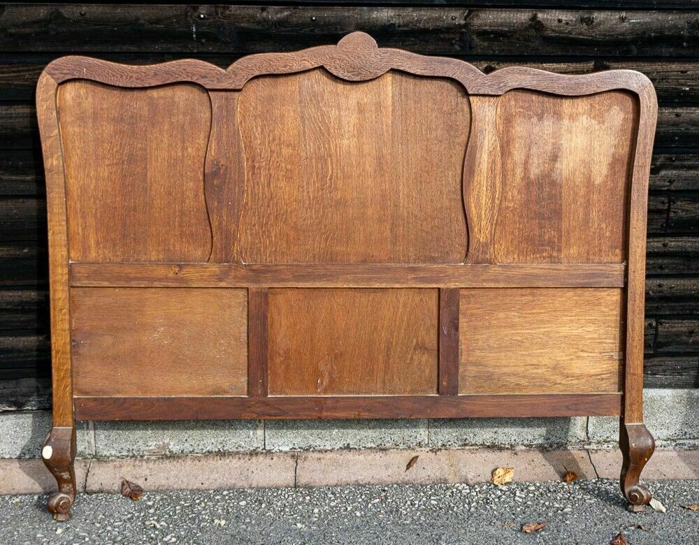 photo for sale French Louis XV Style Carved Honey Oak Double Bed Frame  W1 B22