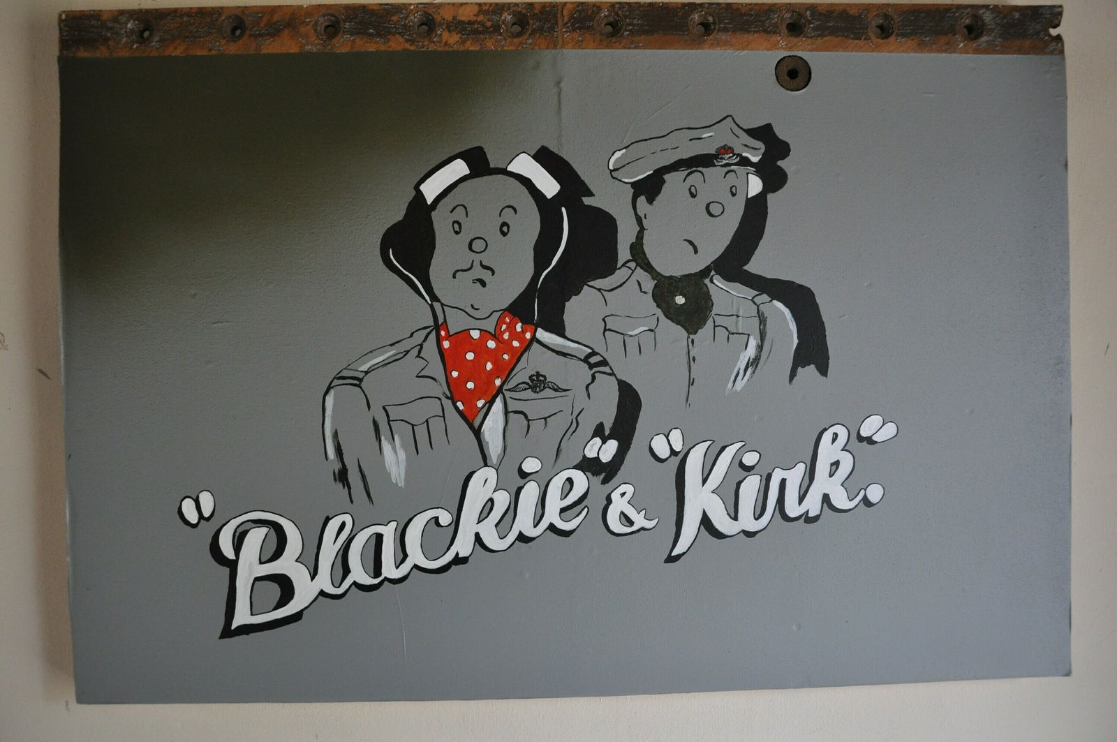 Ww2 De Havilland Mosquito Blackie And Kirk Nose Art Panel photo for sale