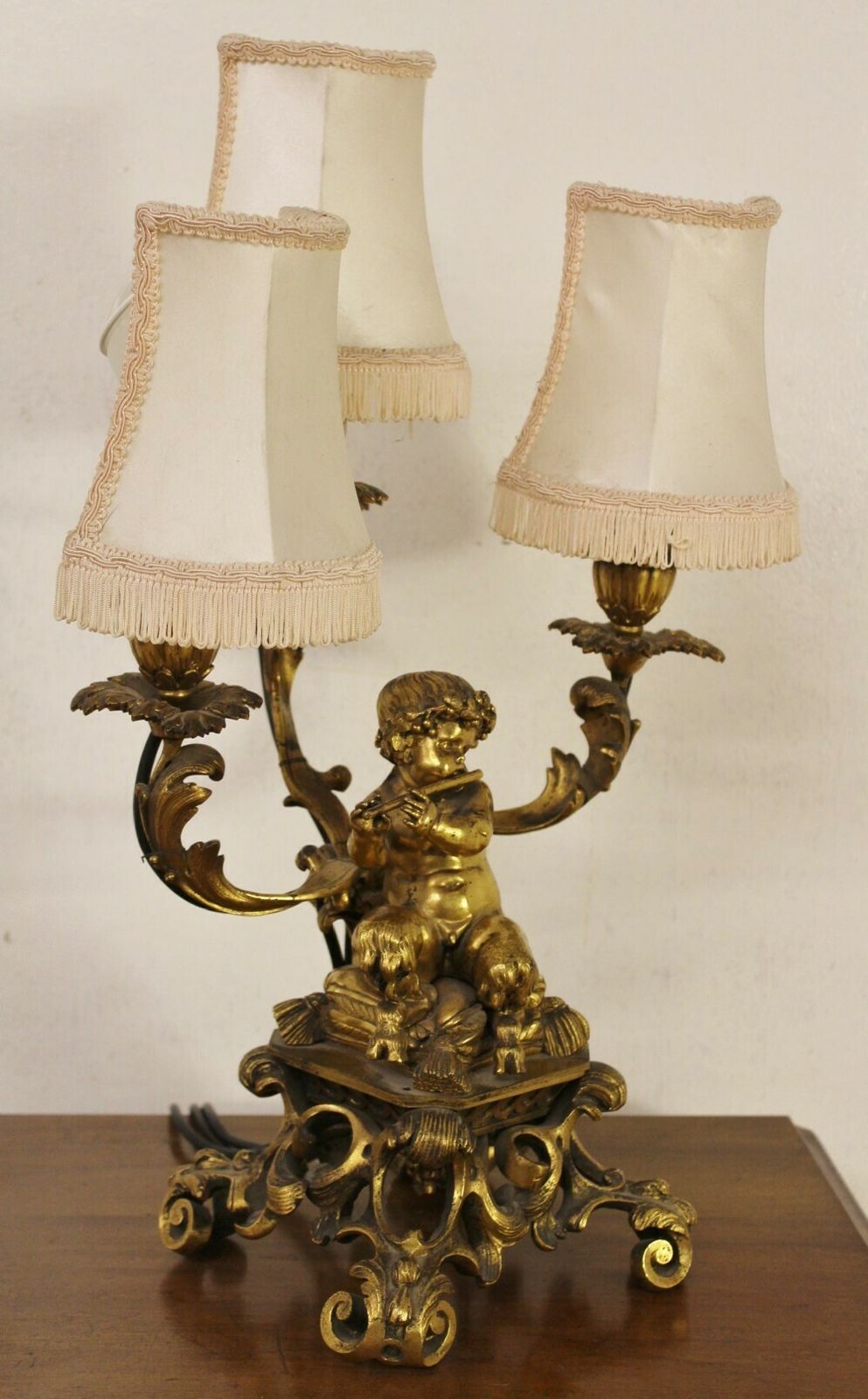 Excellent Gilt Bronze Table Lamp photo vintage