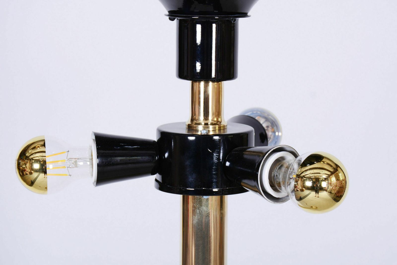 Restored Mid Century Brass Floor Lamp, By Kamenický šenov, Czech, 1960s photo vintage