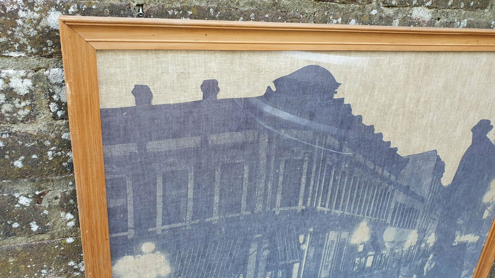 Multi Media Print On Linen/Canvas   Vintage, Large, Framed, Glazed   Townscape photo for sale