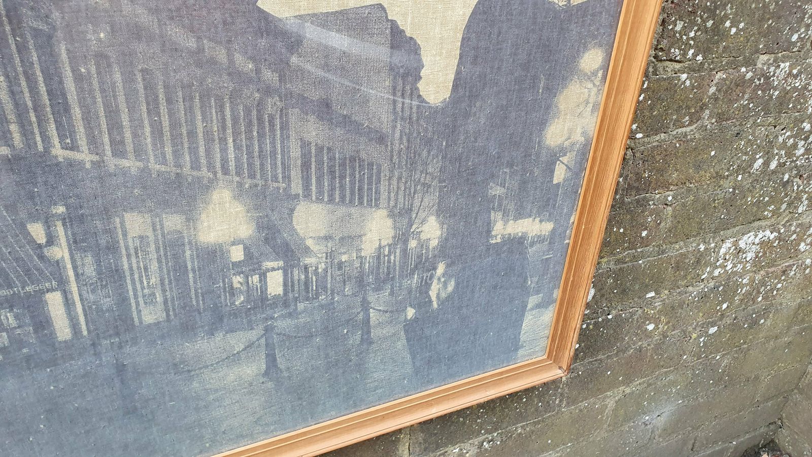 Multi Media Print On Linen/Canvas   Vintage, Large, Framed, Glazed   Townscape photo 95.0