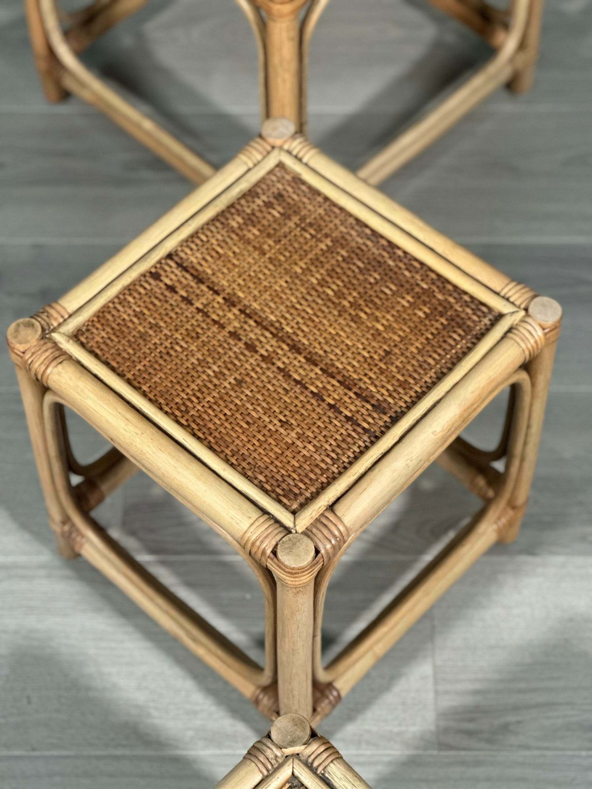 Mid 20th Century Bamboo Nest Of Tables photo Furniture