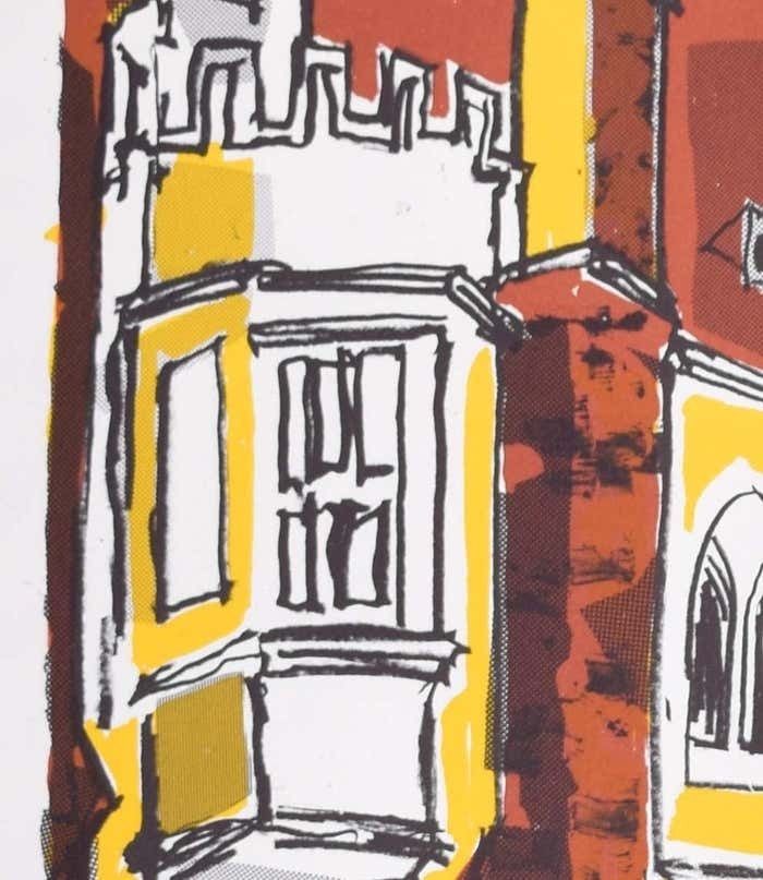 Queens' College, Cambridge Lithograph By Margaret Souttar 1960s photo for sale