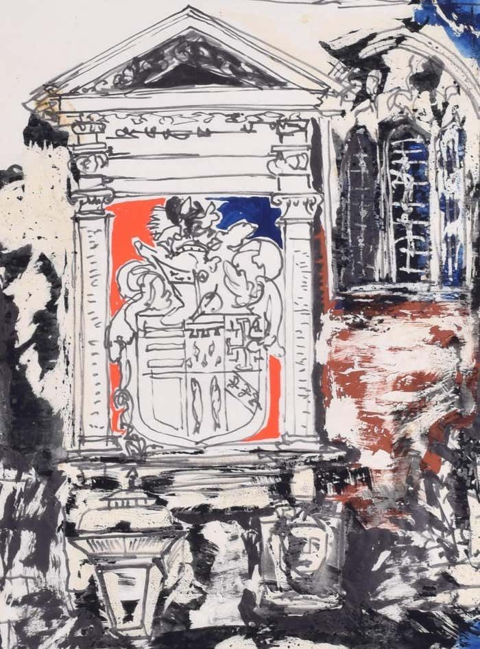 Margaret Souttar Queens' College, Cambridge I Painting By Margaret Souttar 1960s photo furniture