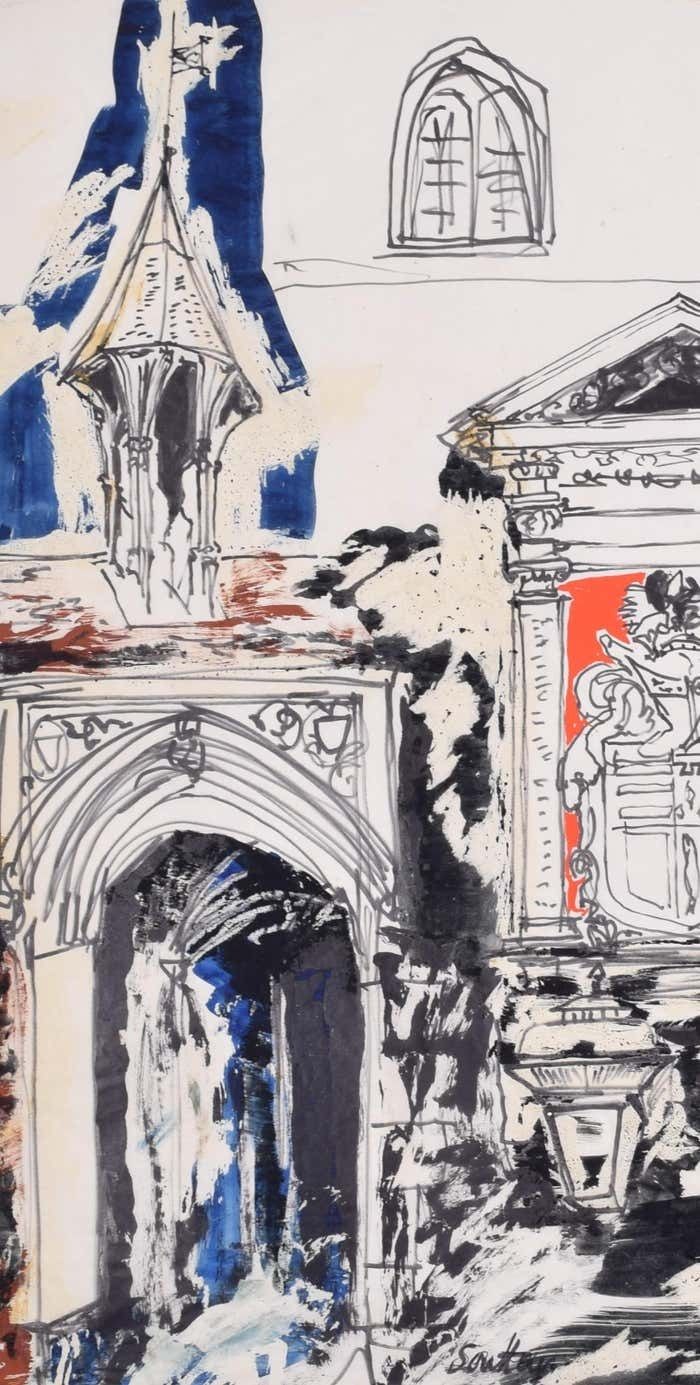Margaret Souttar Queens' College, Cambridge I Painting By Margaret Souttar 1960s photo for sale