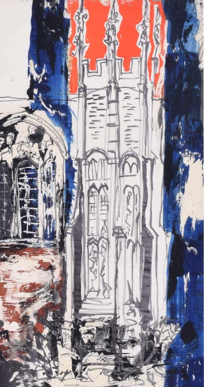 Margaret Souttar Queens' College, Cambridge I Painting By Margaret Souttar 1960s photo Art