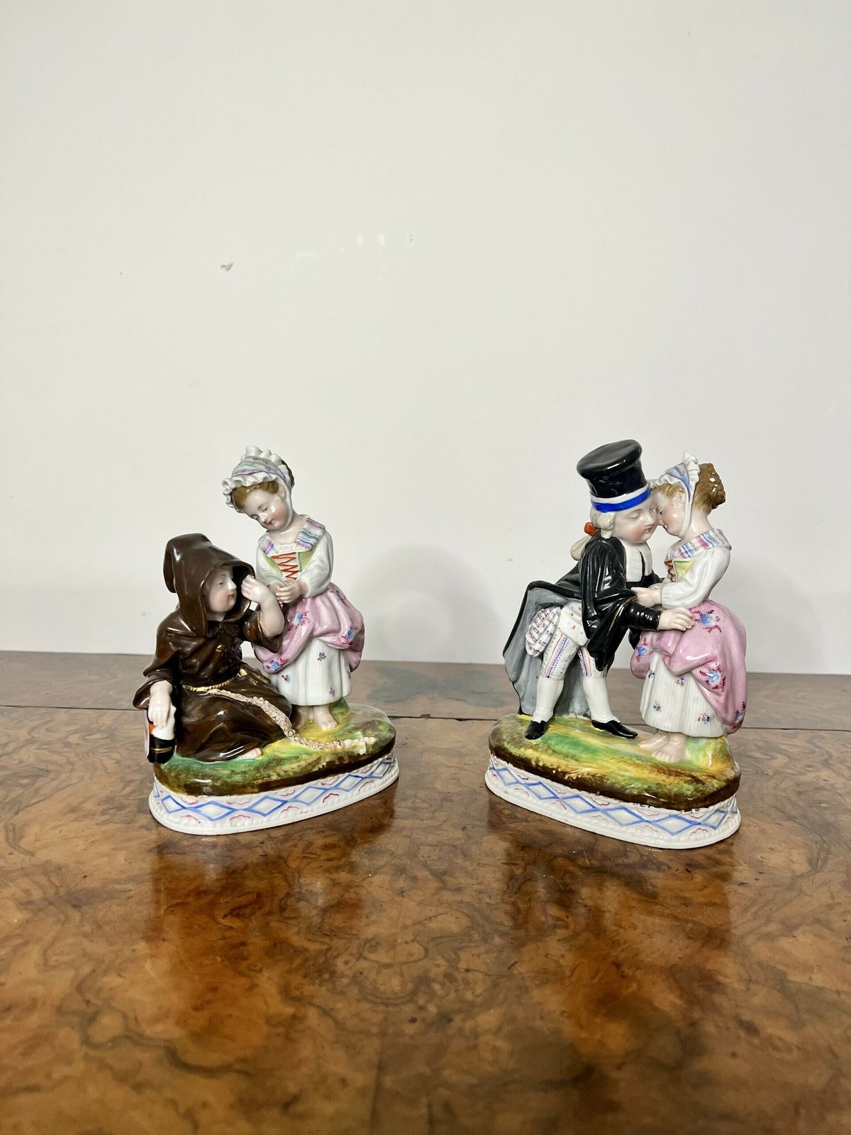 Pair Of Victorian Continental Quality Porcelain Figures photo furniture