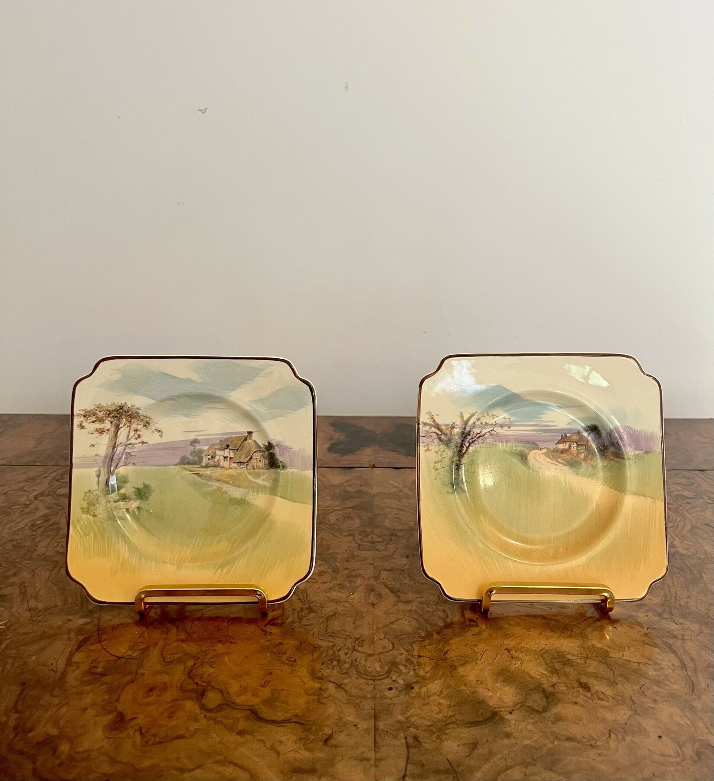 Lovely Set Of Seven Antique Royal Doulton Sandwich Plates photo for sale
