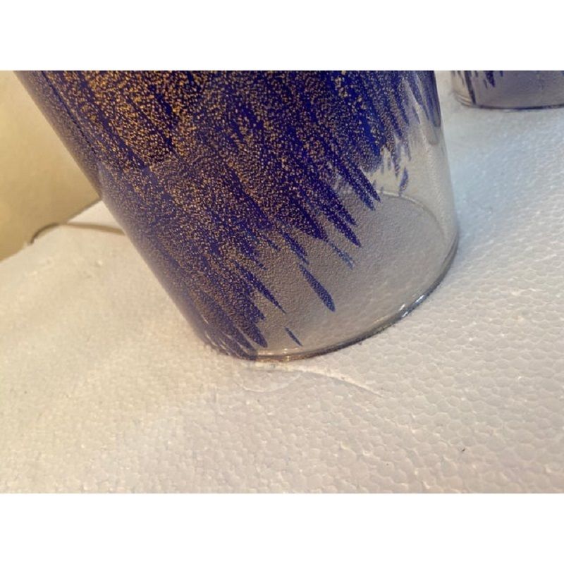A Pair Of 2000s Blue And Gold Table Lamp photo for sale