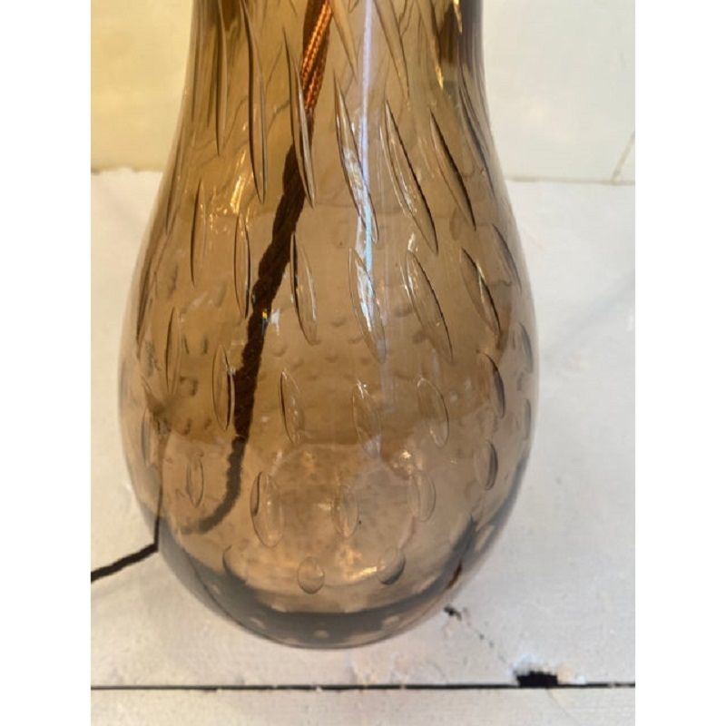 Pair Of Contemporary Fumè Table Lamps Murano Glass photo furniture
